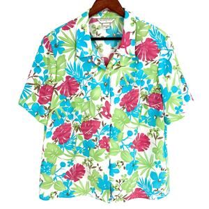 Allison Daley Plus Size 18W Tropical Beach Hawaii Floral Blouse Shirt Top Mature